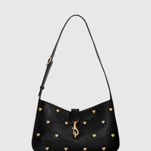 Megan Small Shoulder Bag With Heart Studs