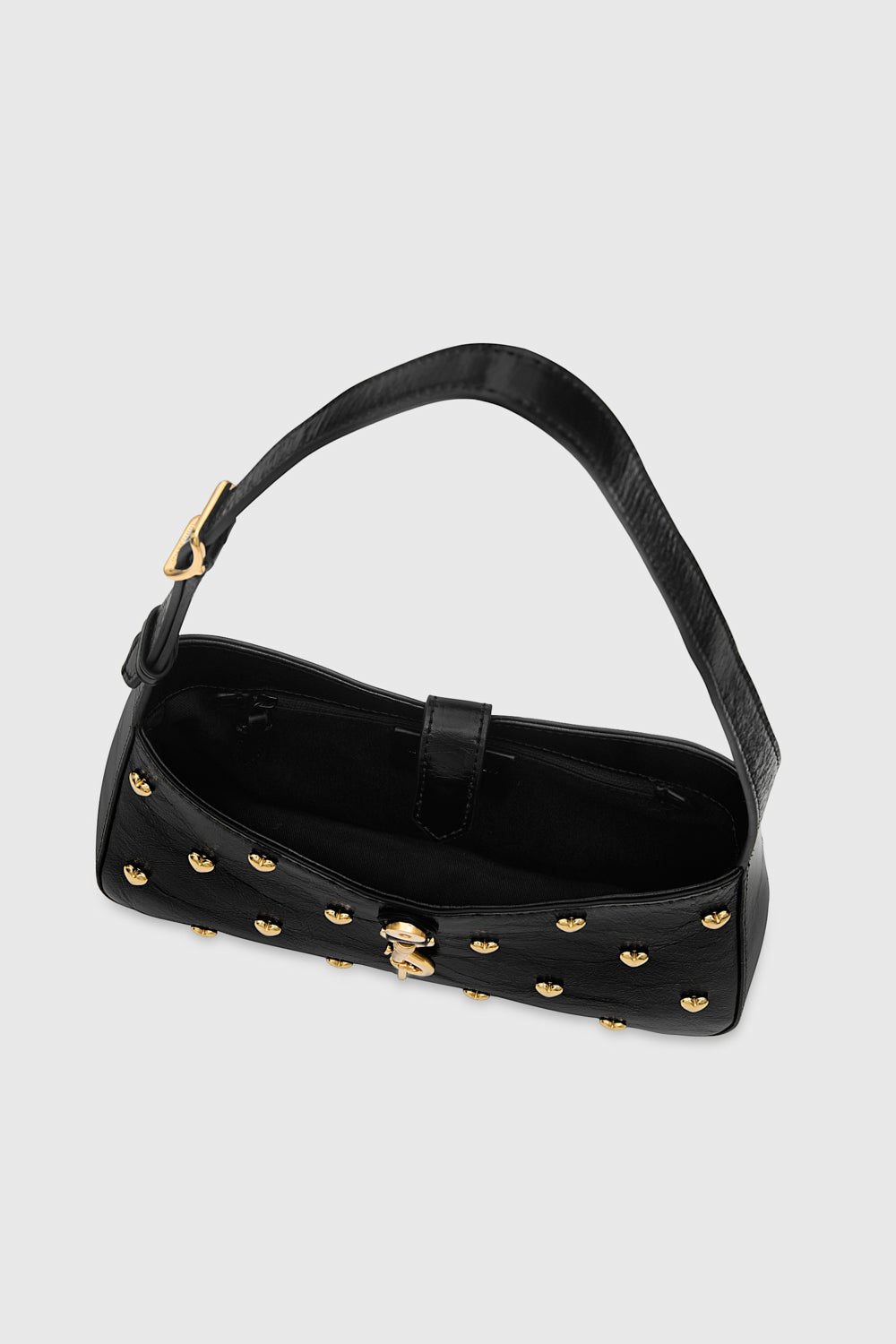 Megan Small Shoulder Bag With Heart Studs - Image 3