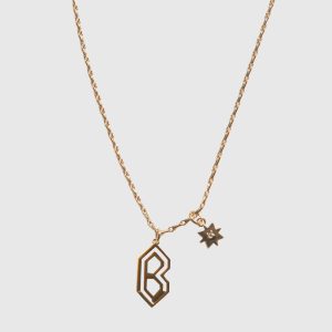 B Cut-out Initial Necklace