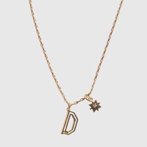 D Cut-out Initial Necklace