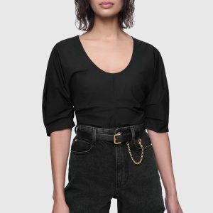 Naomi Pleated Short Sleeve Top