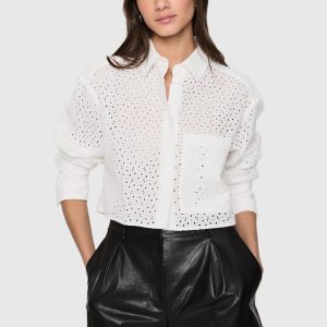 Juna Crop Eyelet Top