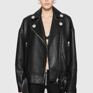 Stevie Oversized Leather Moto Jacket