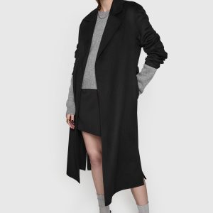 Double Face Wool Belted Wrap Coat