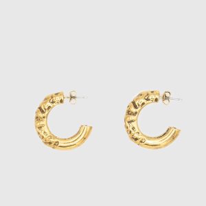 Dual Texture Hoop Earring