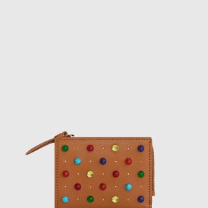 Megan Slim Wallet With Cabachon Studs